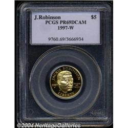 1997-W G$5 Jackie Robinson Gold Five Dollar PR69 Deep Cameo PCGS.