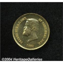 Pedro II gold 5000 Reis 1855,