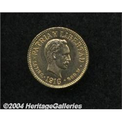 Republic. Gold Peso 1916,