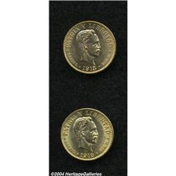 Republic. Gold 2 Pesos 1915 and 1916,