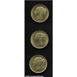 Victoria gold Young Head Sovereigns,