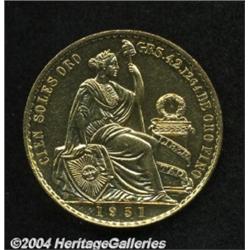 Republic. Gold 100 Soles 1951,