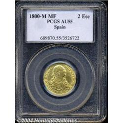 Carlos IIII gold 2 Escudos 1800M-MF,