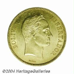 Republic. Gold 100 Bolivares 1889,