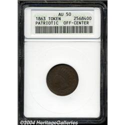 1863 Patriotic Token--Off Center--AU50 ANACS.