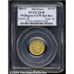 1846-O $2 1/2 Quarter Eagle--90 Degrees Counterclockwise Rotated Reverse--XF45 PCGS.