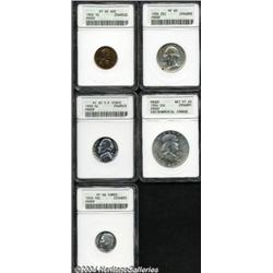 1950 Proof Set PR60 to PR66 ANACS.