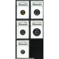 1951 Proof Set PR63 to PR67 ANACS.