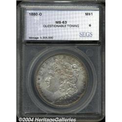 1880-O $1 Morgan Dollar MS63 Questionable Toning SEGS (MS62 Questionable Toning).