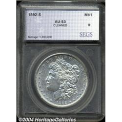 1892-S $1 Morgan Dollar AU53 SEGS (AU53 Cleaned).