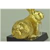 Image 3 : 24K Gold Plated Easter Bunny Card Holder Sculpture