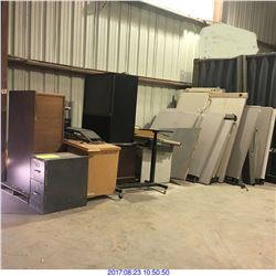 DESKS, FILE CABINET,TV AND MORE MISC ITEMS