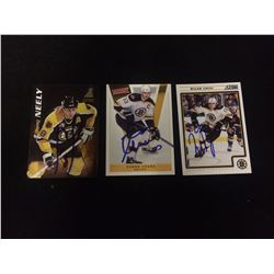 SIGNED NHL HOCKEY CARD LOT (NEELY, CHARA, LUCIC)