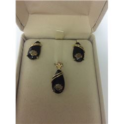 10 KT GOLD & BLACK ONYX HARLEY DAVIDSON JEWELRY SET