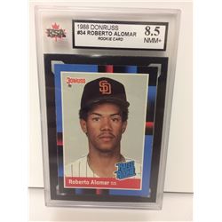 1988 DONRUSS #34 ROBERTO ALOMAR ROOKIE CARD (8.5 NMM+)