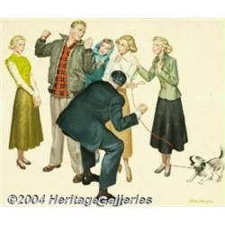 Robert W. Douglass - Original Magazine Story Illustration (c.1950).