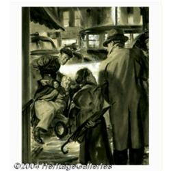 Nicholas F. Riley (1900-1944) Original Magazine Story Illustration (c.1940).