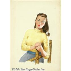 Lou Shabner - Original Pin-up / Glamour Art (c.1950).