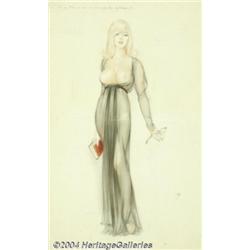 Alberto Vargas (1896-1982) Original Preliminary Illustration (c.1965).