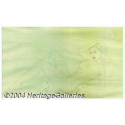 Alberto Vargas (1896-1983) Original Preliminary Sketch (1940-1950).