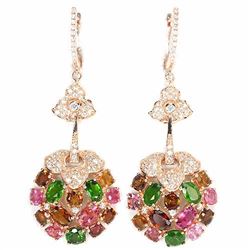 Natural Fancy Color Tourmaline Earrings