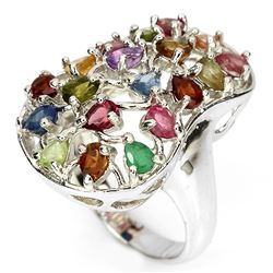 Natural Multi Gemstone Ring