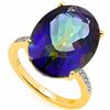 Image 1 : Natural Ocean Mystic Gem & Diamond Ring