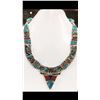 Image 1 : Tibet Hand Made Turquoise, Coral, Lapis Lazuli Necklace