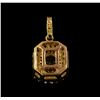 Image 2 : 0.66 ctw Citrine and Diamond Pendant - 14KT Rose Gold
