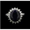 Image 2 : 5.28 ctw Sapphire and Diamond Ring - 14KT White Gold