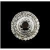 Image 2 : 7.14 ctw Black Diamond Ring - 14KT White Gold