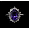 Image 2 : 3.37 ctw Tanzanite and Diamond Ring - 14KT White Gold