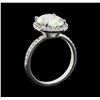 Image 4 : 2.97 ctw Beryl and Diamond Ring - 14KT White Gold