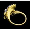 Image 3 : 1.00 ctw Blue Sapphire and Diamond Ring - 18KT Yellow Gold