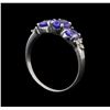 Image 4 : 14KT White Gold 1.33 ctw Tanzanite and Diamond Ring