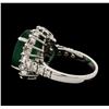 Image 3 : 6.78 ctw Emerald and Diamond Ring - 14KT White Gold