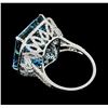Image 3 : 21.47 ctw Aquamarine And Diamond Ring - 18KT White Gold
