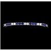 Image 1 : 5.50 ctw Blue Sapphire And Diamond Bracelet - 14KT White Gold