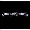 Image 3 : 5.50 ctw Blue Sapphire And Diamond Bracelet - 14KT White Gold