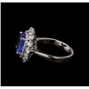 Image 3 : 3.16 ctw Tanzanite and Diamond Ring - 14KT White Gold