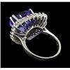 Image 3 : 10.76 ctw Tanzanite and Diamond Ring - 14KT White Gold