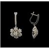 Image 2 : 14KT White Gold 1.90 ctw Diamond Earrings