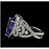 Image 3 : 6.63 ctw Tanzanite and Diamond Ring - 14KT White Gold