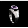 Image 4 : Crayola 3.95 ctw Pink Amethyst and White Sapphire Ring - .925 Silver