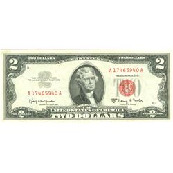 1963-A $2 Choice Circulated Red Seal Note