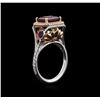 Image 3 : 3.54 ctw Rubellite and Diamond Ring - 14KT White Gold