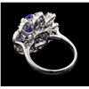 Image 3 : 3.36 ctw Tanzanite, Sapphire and Diamond Ring - 14KT White Gold