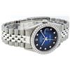 Image 9 : Rolex Stainless Steel Blue Vignette Diamond DateJust Men's Watch