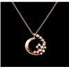Image 2 : 0.35 ctw Diamond Pendant With Chain - 14KT Rose Gold