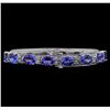 Image 2 : 14KT White Gold 25.66 ctw Tanzanite and Diamond Bracelet